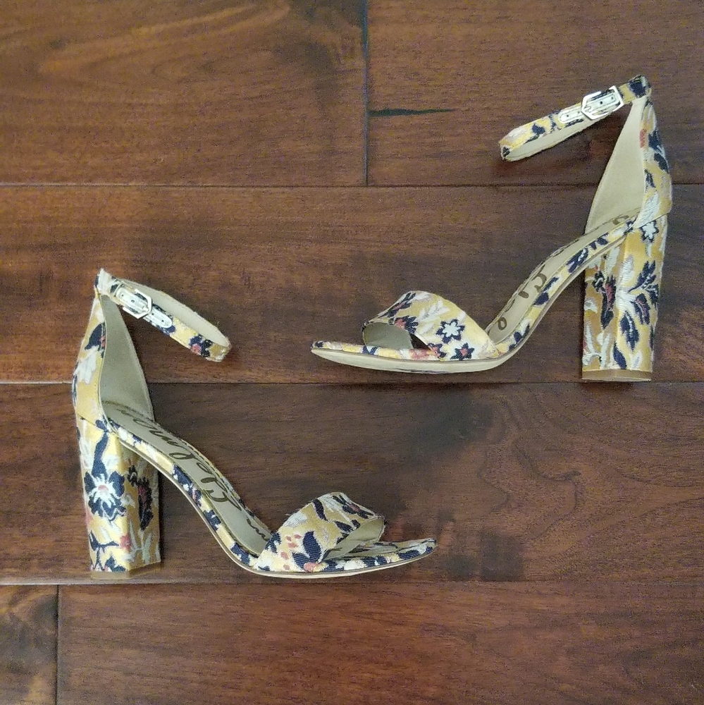 Sam Edelman Yellow and Blue Floral Sandals - Picture 2 of 9